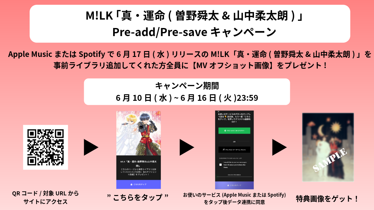 M!LK「真・運命 (曽野舜太＆山中柔太朗)」プレアドプレセーブ