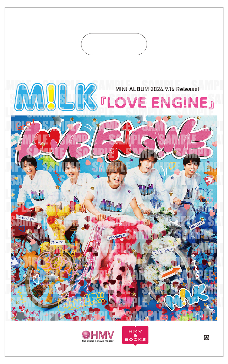 t*n様 M!LK HMV 店頭掲載ポスター 直筆サイン入りRibbon M!LK 『LOVE ENG!NE』の発売を記念して、HMVにて【M!LKリリース